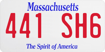MA license plate 441SH6