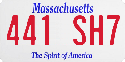 MA license plate 441SH7