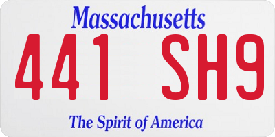 MA license plate 441SH9