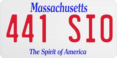 MA license plate 441SI0