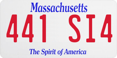 MA license plate 441SI4