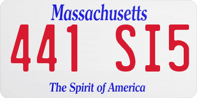 MA license plate 441SI5