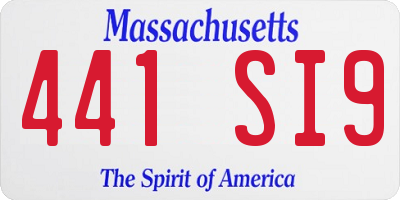MA license plate 441SI9