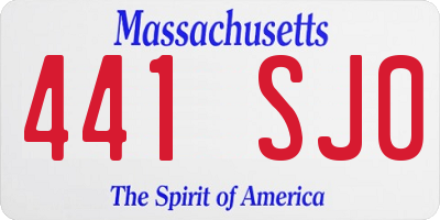 MA license plate 441SJ0