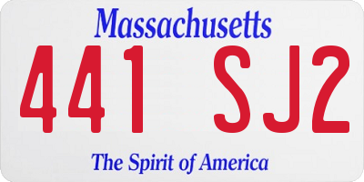 MA license plate 441SJ2