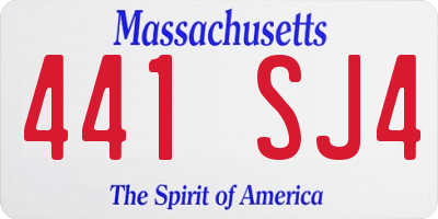 MA license plate 441SJ4