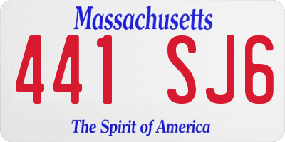 MA license plate 441SJ6