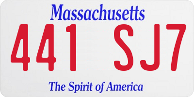 MA license plate 441SJ7