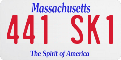 MA license plate 441SK1
