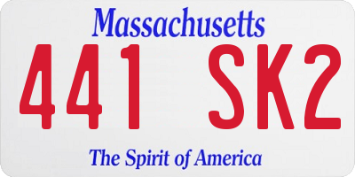 MA license plate 441SK2