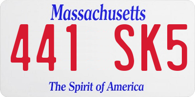 MA license plate 441SK5