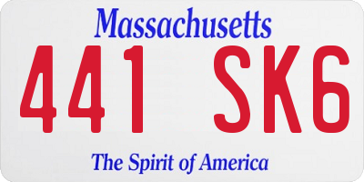 MA license plate 441SK6
