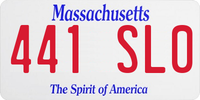 MA license plate 441SL0