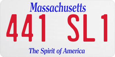 MA license plate 441SL1