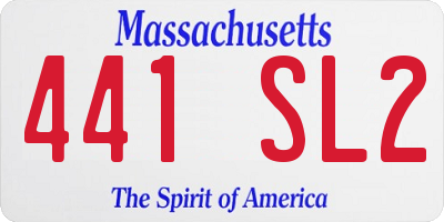 MA license plate 441SL2