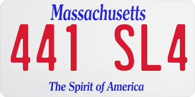 MA license plate 441SL4