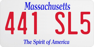 MA license plate 441SL5