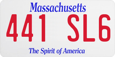 MA license plate 441SL6