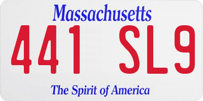 MA license plate 441SL9