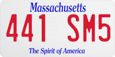 MA license plate 441SM5