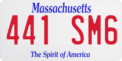MA license plate 441SM6