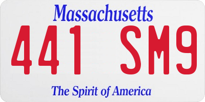 MA license plate 441SM9