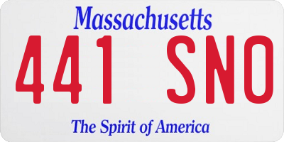 MA license plate 441SN0
