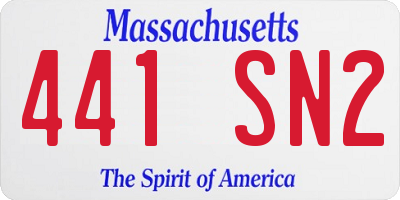 MA license plate 441SN2