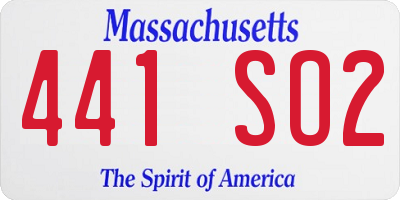 MA license plate 441SO2