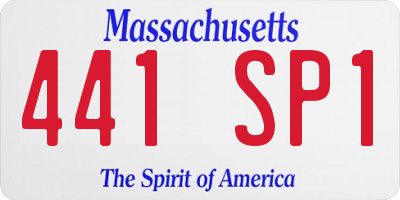 MA license plate 441SP1