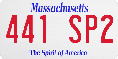 MA license plate 441SP2