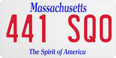 MA license plate 441SQ0