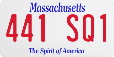MA license plate 441SQ1