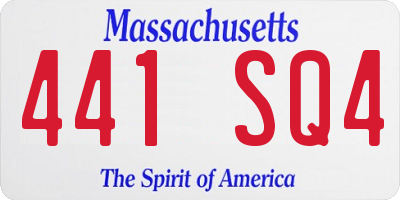 MA license plate 441SQ4