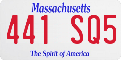 MA license plate 441SQ5