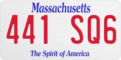 MA license plate 441SQ6