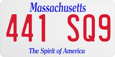 MA license plate 441SQ9