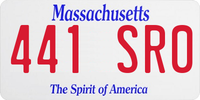 MA license plate 441SR0