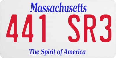 MA license plate 441SR3
