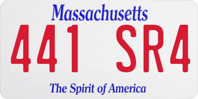 MA license plate 441SR4