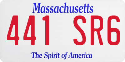 MA license plate 441SR6