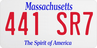 MA license plate 441SR7