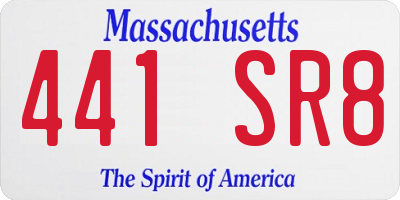 MA license plate 441SR8