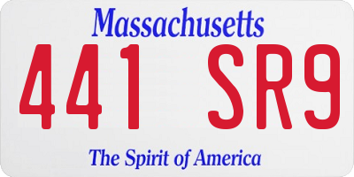 MA license plate 441SR9