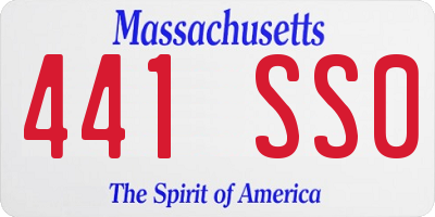 MA license plate 441SS0