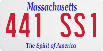 MA license plate 441SS1