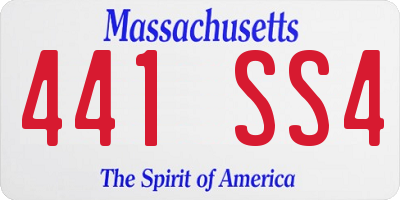 MA license plate 441SS4