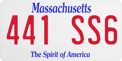 MA license plate 441SS6