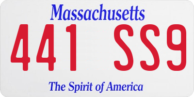 MA license plate 441SS9