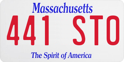 MA license plate 441ST0